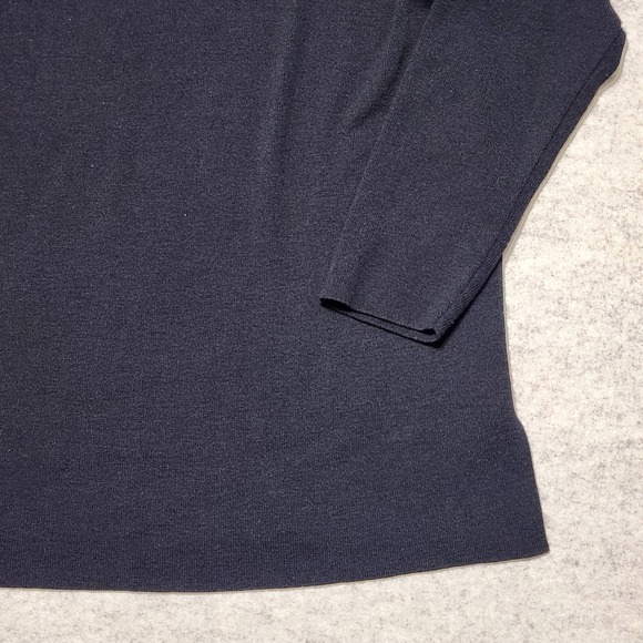 Eileen Fisher Womens Wool Boatneck 3/4 Sleeve Top Black Size L - Picture 5 of 6